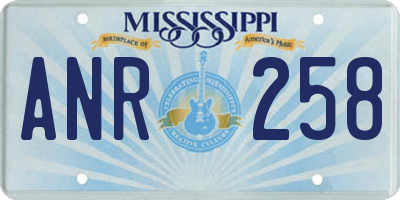 MS license plate ANR258
