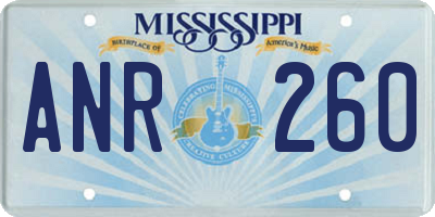 MS license plate ANR260