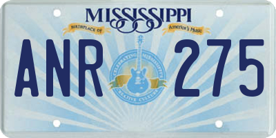 MS license plate ANR275
