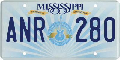 MS license plate ANR280