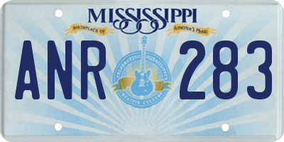 MS license plate ANR283