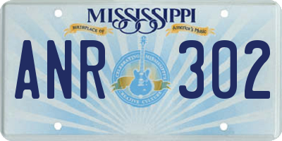 MS license plate ANR302