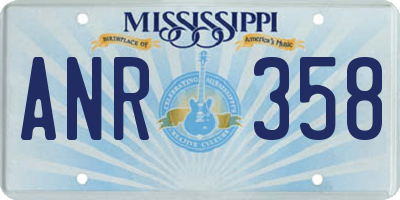 MS license plate ANR358