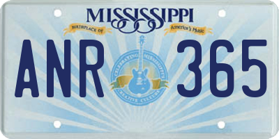 MS license plate ANR365