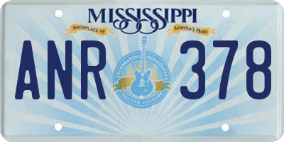 MS license plate ANR378