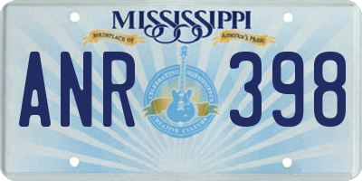 MS license plate ANR398
