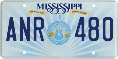 MS license plate ANR480