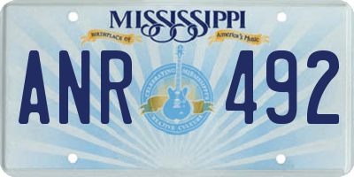 MS license plate ANR492