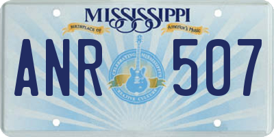 MS license plate ANR507