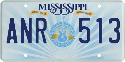 MS license plate ANR513