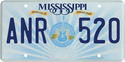 MS license plate ANR520