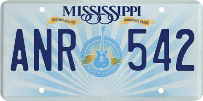 MS license plate ANR542