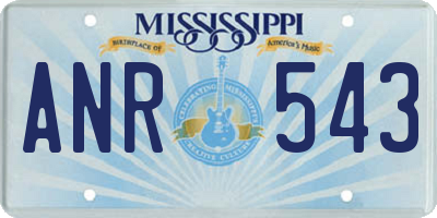 MS license plate ANR543