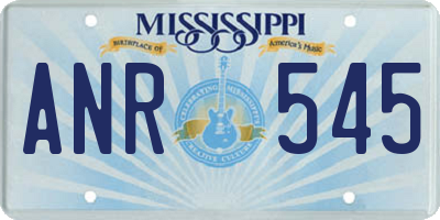 MS license plate ANR545
