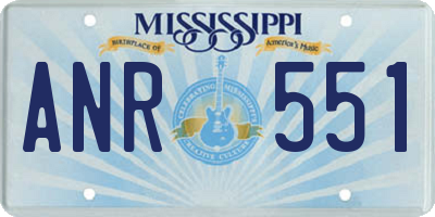 MS license plate ANR551
