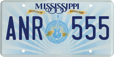 MS license plate ANR555