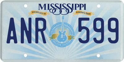 MS license plate ANR599