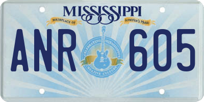 MS license plate ANR605