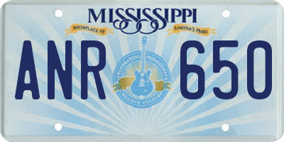 MS license plate ANR650