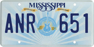 MS license plate ANR651