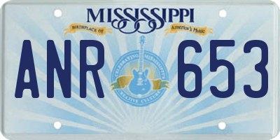 MS license plate ANR653