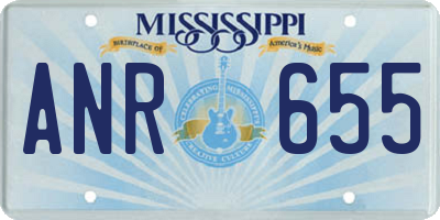 MS license plate ANR655