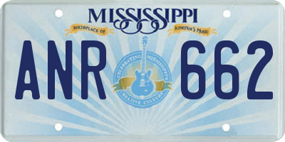 MS license plate ANR662