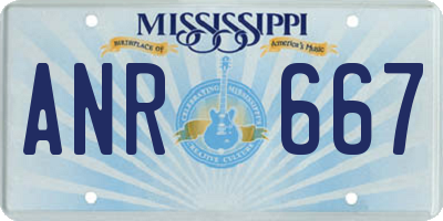 MS license plate ANR667
