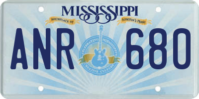 MS license plate ANR680