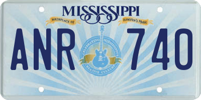 MS license plate ANR740