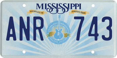 MS license plate ANR743