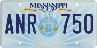 MS license plate ANR750