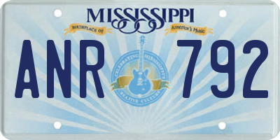 MS license plate ANR792