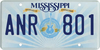 MS license plate ANR801