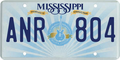 MS license plate ANR804