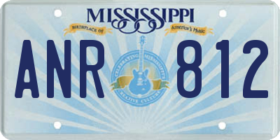 MS license plate ANR812
