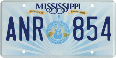 MS license plate ANR854