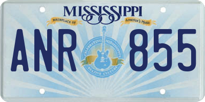 MS license plate ANR855