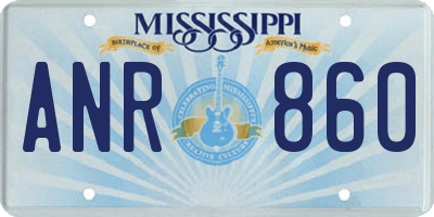 MS license plate ANR860