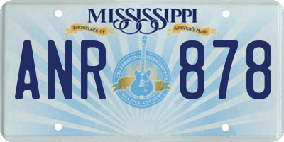 MS license plate ANR878