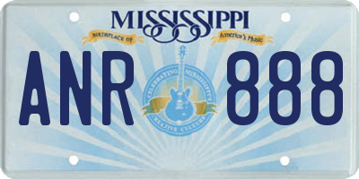 MS license plate ANR888
