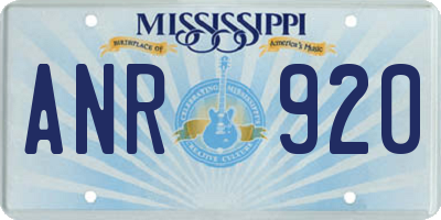 MS license plate ANR920