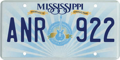 MS license plate ANR922