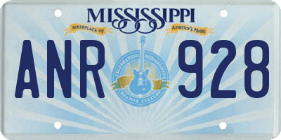 MS license plate ANR928