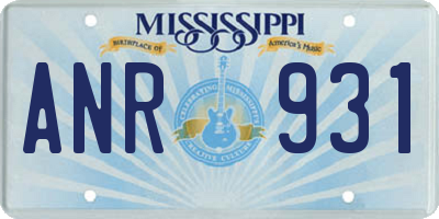 MS license plate ANR931
