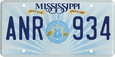 MS license plate ANR934