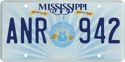 MS license plate ANR942
