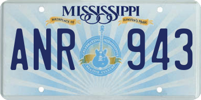 MS license plate ANR943