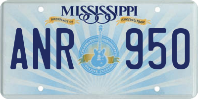 MS license plate ANR950