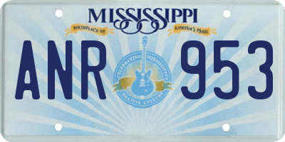 MS license plate ANR953